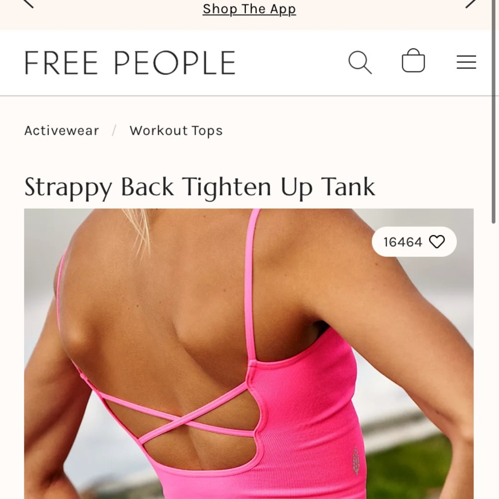 free people hot pink athletic work out tank
